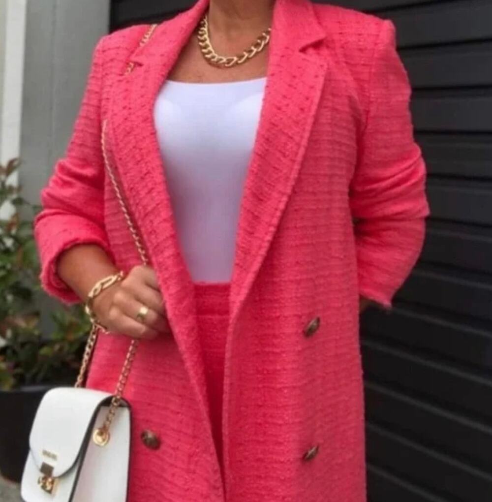 ZARA BLOGGER FAVORITE TEXTURED DOUBLE BREASTED BLAZER